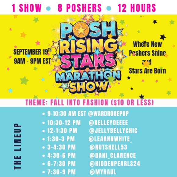 9/19/25 Posh Rising Stars Marathon Unlisted, Find Us In Wardrobepop Closet! - Picture 1 of 3